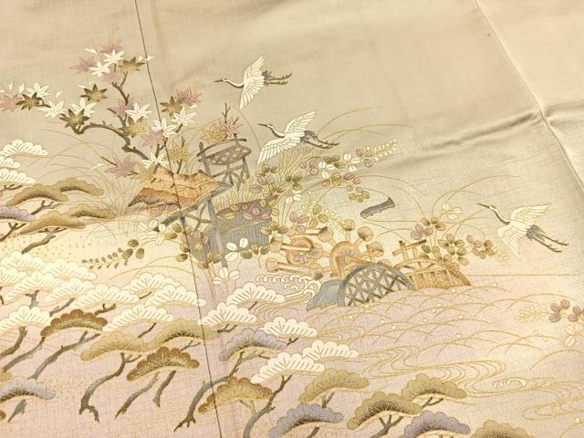 平和屋着物■豪華色留袖　御所解花鳥文　暈し染め　金彩　正絹　逸品　BAAX3861yc