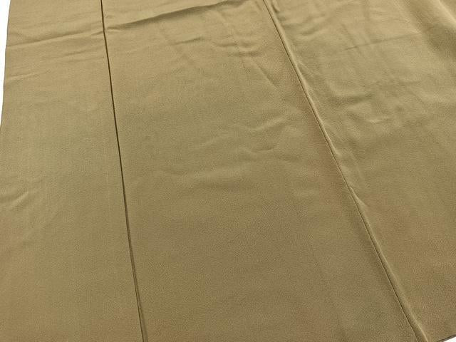 平和屋着物■上質な色無地　鶸茶色　正絹　逸品　BAAX3863yc