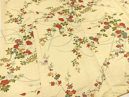 平和屋着物■上質な小紋　草花文　金彩　正絹　逸品　BAAX3864yc