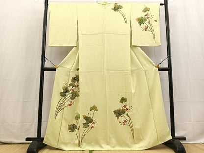 平和屋着物■訪問着　草花文　正絹　逸品　BAAX3865yc