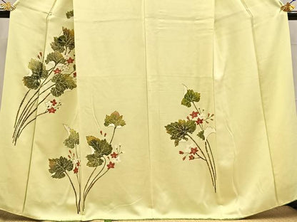 平和屋着物■訪問着　草花文　正絹　逸品　BAAX3865yc