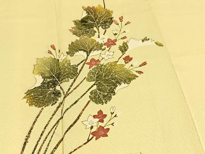 平和屋着物■訪問着　草花文　正絹　逸品　BAAX3865yc