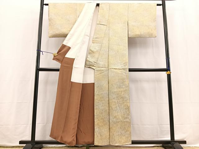 平和屋着物■上質な小紋　乱菊芝草文　暈し染め　正絹　逸品　BAAX3867yc