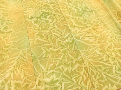 平和屋着物■上質な小紋　草葉シルエット　暈し染め　正絹　逸品　BAAX3868yc
