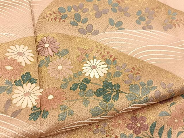 平和屋着物■訪問着　刺繍　立波花文　金彩　正絹　逸品　BAAX3869yc