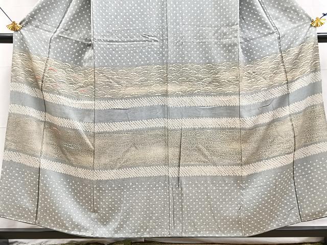 平和屋着物■訪問着　絞り　刺繍　流水雪芝文　金彩　正絹　逸品　BAAX3873yc