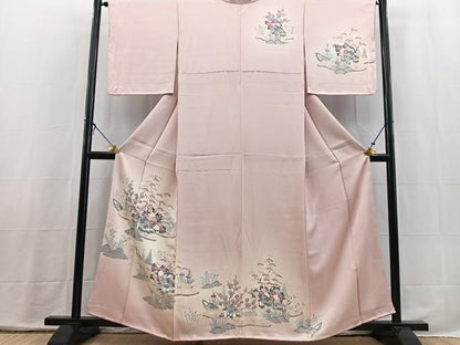平和屋着物■訪問着　友禅　御所解花文　暈し染め　正絹　逸品　未使用　BAAX3884yc