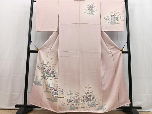 平和屋着物■訪問着　友禅　御所解花文　暈し染め　正絹　逸品　未使用　BAAX3884yc