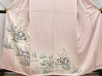 平和屋着物■訪問着　友禅　御所解花文　暈し染め　正絹　逸品　未使用　BAAX3884yc