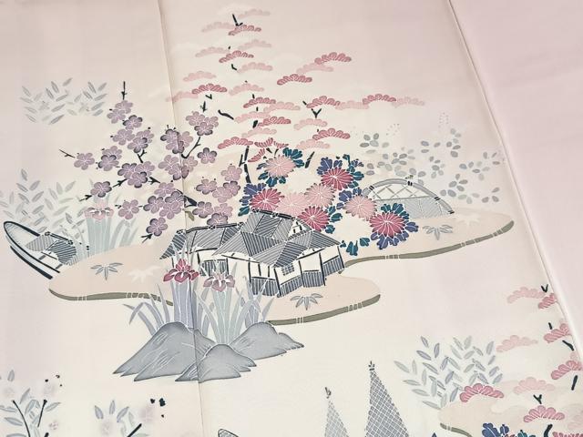 平和屋着物■訪問着　友禅　御所解花文　暈し染め　正絹　逸品　未使用　BAAX3884yc