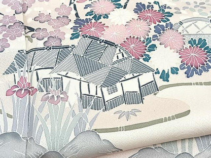 平和屋着物■訪問着　友禅　御所解花文　暈し染め　正絹　逸品　未使用　BAAX3884yc