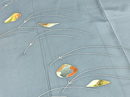 平和屋着物■訪問着　刺繍　貝合わせこぼれ松文　金糸　正絹　逸品　BAAX3888yc