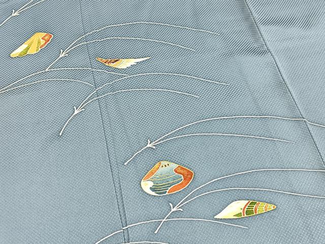 平和屋着物■訪問着　刺繍　貝合わせこぼれ松文　金糸　正絹　逸品　BAAX3888yc