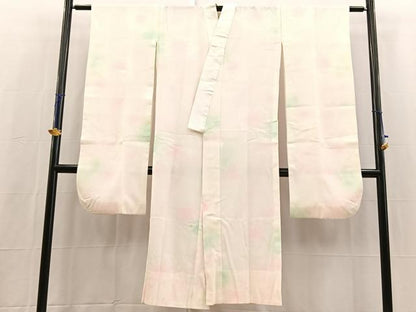 平和屋着物■振袖用長襦袢　無双仕立て　結び紐花地紋　暈し染め　正絹　逸品　BAAX3890yc