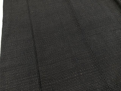 平和屋着物■上質な紬　亀甲文　黒紅色　正絹　逸品　BAAX3897yc