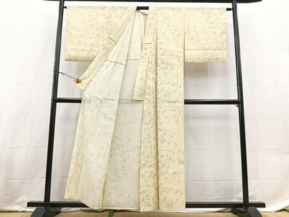 平和屋着物＊夏物　小紋　絽　萩文　洗える着物　BAAX3951yc