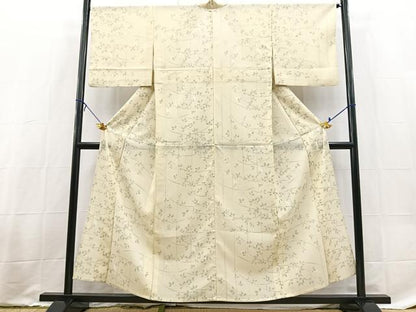平和屋着物＊夏物　小紋　絽　萩文　洗える着物　BAAX3951yc