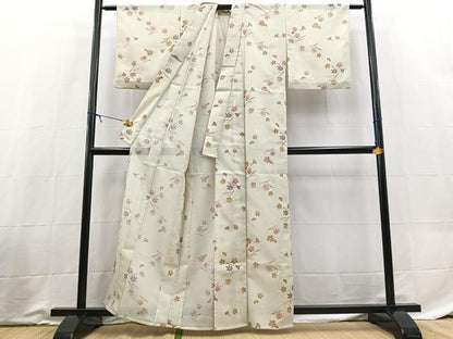 平和屋着物＊夏物　小紋　絽　吹き寄せ文　洗える着物　BAAX3954yc