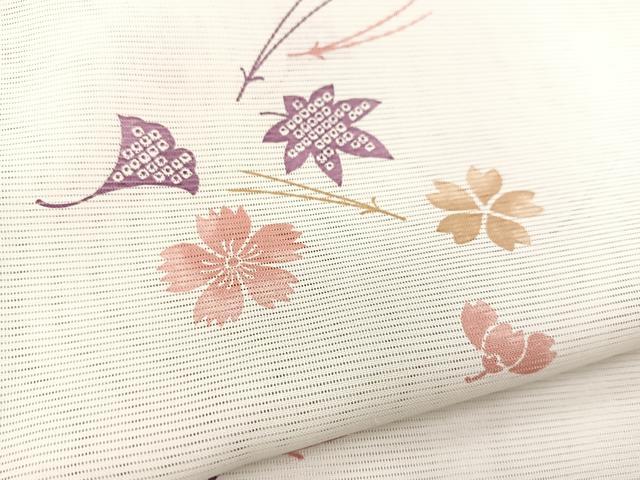 平和屋着物＊夏物　小紋　絽　吹き寄せ文　洗える着物　BAAX3954yc