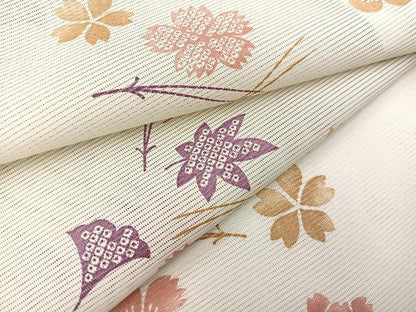 平和屋着物＊夏物　小紋　絽　吹き寄せ文　洗える着物　BAAX3954yc