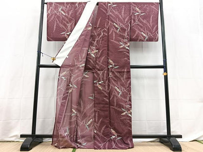 平和屋着物＊夏物　小紋　絽　松竹梅　洗える着物　BAAX3956yc