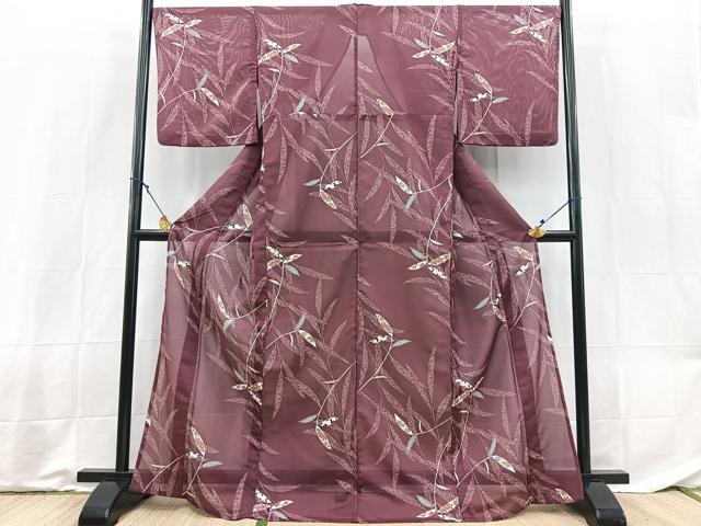 平和屋着物＊夏物　小紋　絽　松竹梅　洗える着物　BAAX3956yc