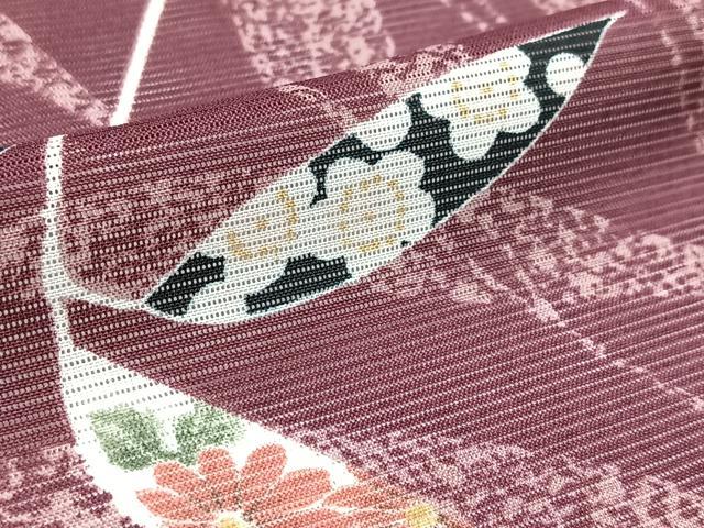 平和屋着物＊夏物　小紋　絽　松竹梅　洗える着物　BAAX3956yc