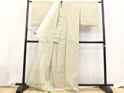 平和屋着物＊夏物　小紋　絽　桜流し　洗える着物　BAAX3959yc