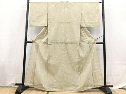 平和屋着物＊夏物　小紋　絽　桜流し　洗える着物　BAAX3959yc