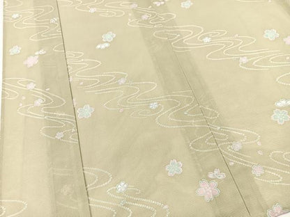 平和屋着物＊夏物　小紋　絽　桜流し　洗える着物　BAAX3959yc
