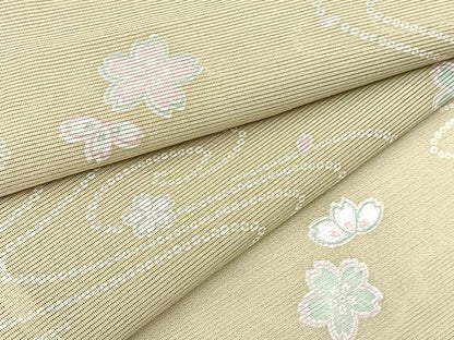 平和屋着物＊夏物　小紋　絽　桜流し　洗える着物　BAAX3959yc