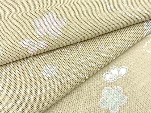 平和屋着物＊夏物　小紋　絽　桜流し　洗える着物　BAAX3959yc