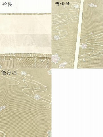 平和屋着物＊夏物　小紋　絽　桜流し　洗える着物　BAAX3959yc