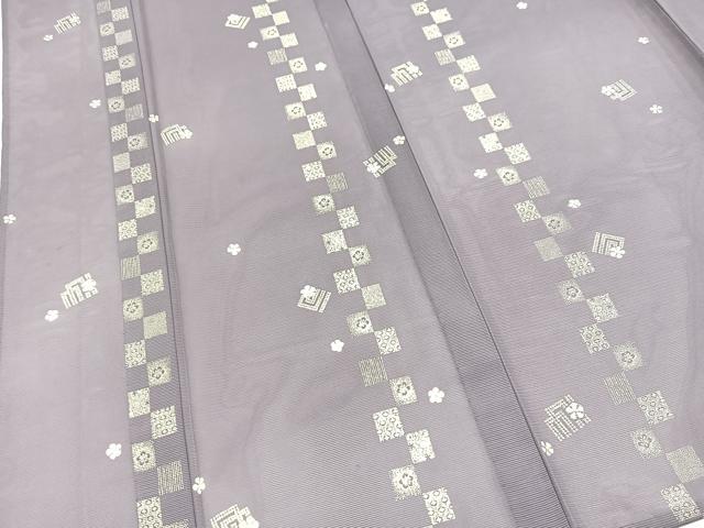 平和屋着物＊夏物　小紋　絽　源氏香花文　洗える着物　BAAX3965yc