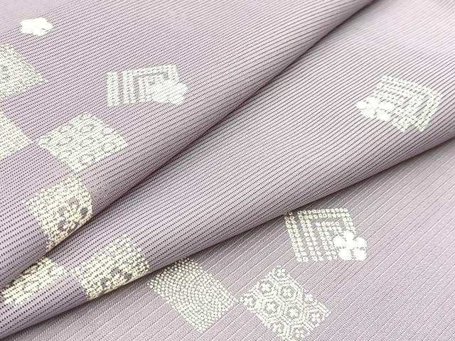 平和屋着物＊夏物　小紋　絽　源氏香花文　洗える着物　BAAX3965yc
