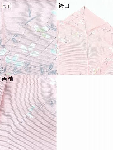 平和屋着物＊夏物　小紋　絽　萩文　洗える着物　BAAX3969yc