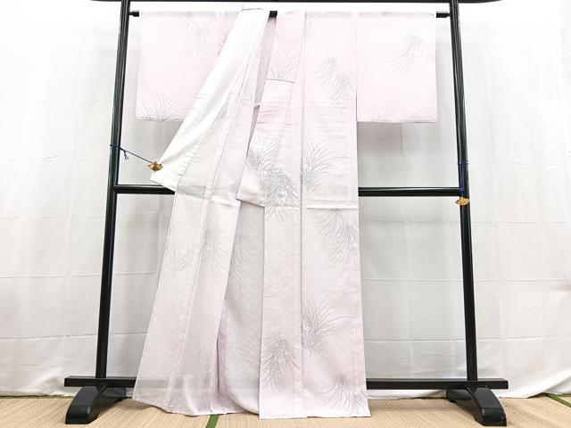 平和屋着物＊夏物　小紋　絽　草花文　洗える着物　BAAX3970yc