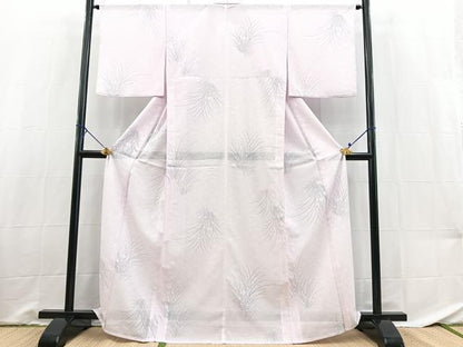 平和屋着物＊夏物　小紋　絽　草花文　洗える着物　BAAX3970yc