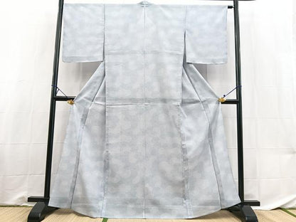 平和屋着物＊夏物　小紋　絽　菊尽くし　洗える着物　BAAX3971yc