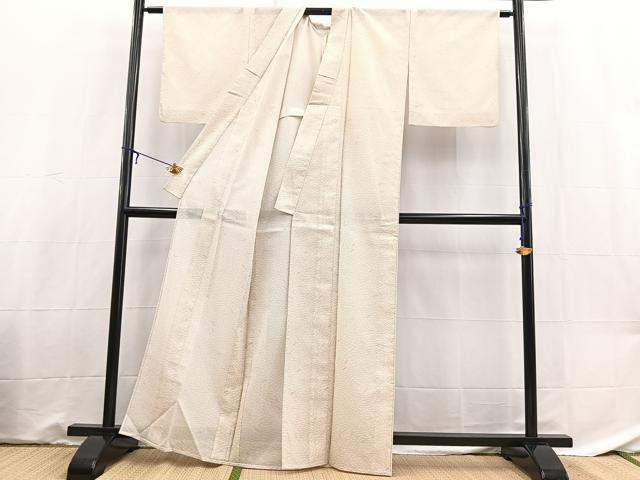 平和屋着物＊夏物　小紋　絽　こぼれ松文　洗える着物　BAAX3972yc