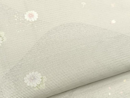 平和屋着物＊夏物　小紋　絽　重ね山花文　洗える着物　BAAX3975yc