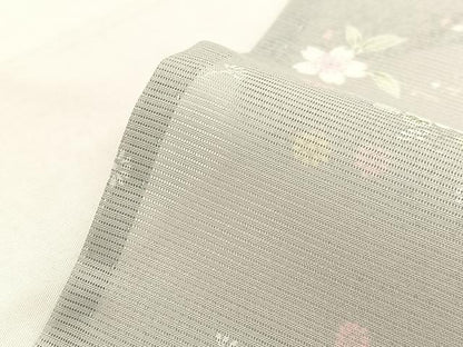 平和屋着物＊夏物　小紋　絽　重ね山花文　洗える着物　BAAX3975yc