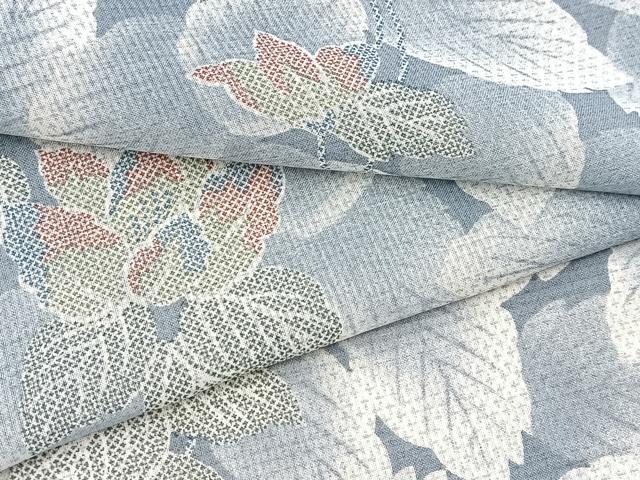 平和屋着物＊夏物　小紋　草花文　洗える着物　BAAX3976yc
