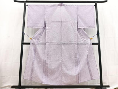平和屋着物＊夏物　小紋　絽　舞葉文　洗える着物　BAAX3977yc