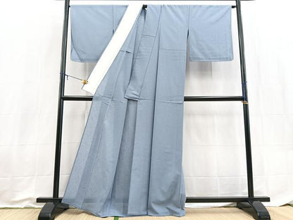 平和屋着物＊夏物　色無地　紗　淡藤色　洗える着物　未使用　BAAX3981yc