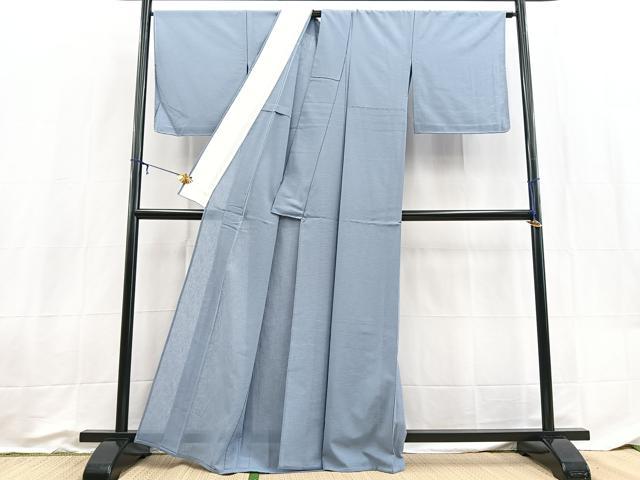 平和屋着物＊夏物　色無地　紗　淡藤色　洗える着物　未使用　BAAX3981yc
