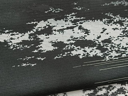 平和屋着物＊夏物　小紋　絽　霞文　黒地　洗える着物　BAAX3982yc