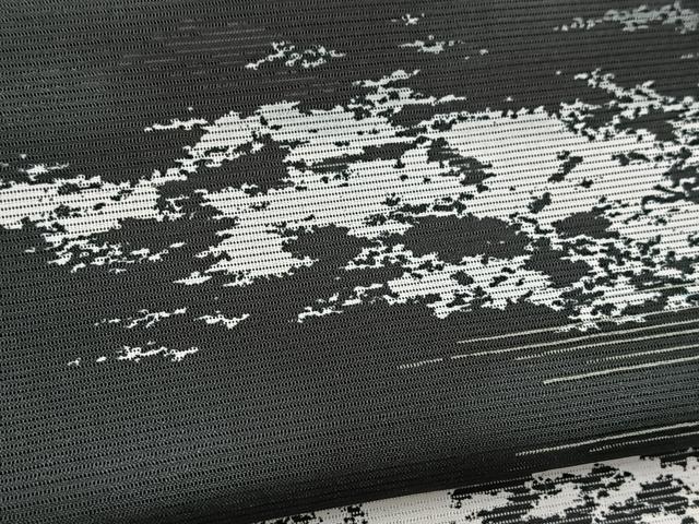 平和屋着物＊夏物　小紋　絽　霞文　黒地　洗える着物　BAAX3982yc