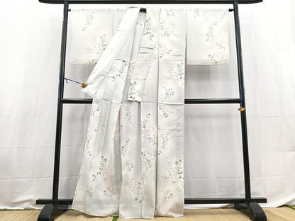平和屋着物＊夏物　小紋　絽　撫子　暈し染め　洗える着物　BAAX3985yc