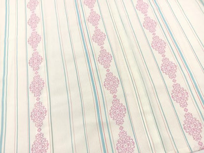 平和屋着物＊夏物　小紋　縦絽　正倉院花文　洗える着物　BAAX3986yc
